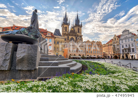 Prague Czech Republic, Sunrise skyline at old town Prague Czech Republic, Sunrise skyline at old town 47495945
