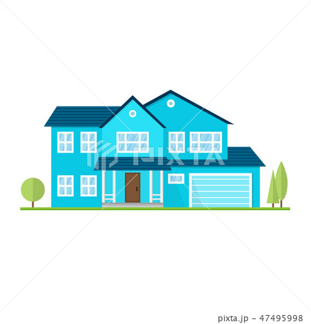 Vector flat suburban american house. For web design and application interface, also useful for 47495998