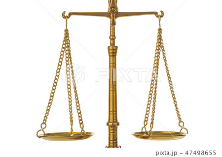 Golden weight balance scale Golden weight balance scale 47498655