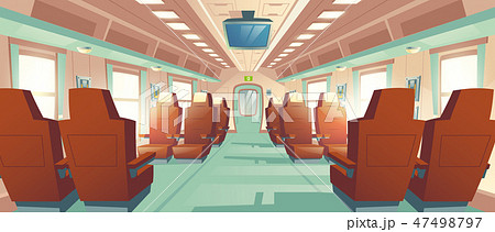 Vector bullet train cabin, express railway carriage 47498797