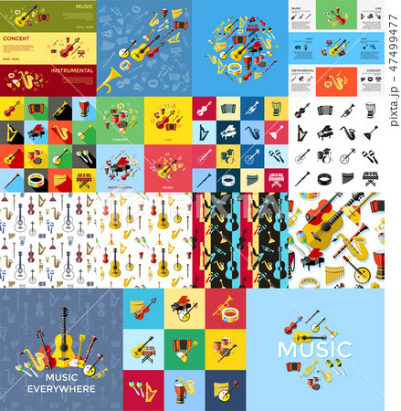 Digital vector green music instruments 47499477