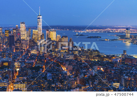 newyork skyline at night,usa 47500744