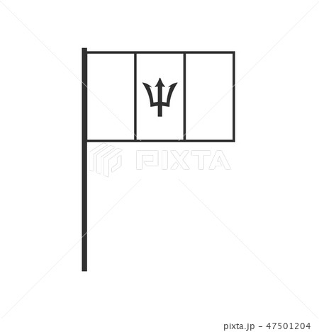 Barbados flag icon in black outline flat design 47501204