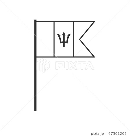 Barbados flag icon in black outline flat design 47501205