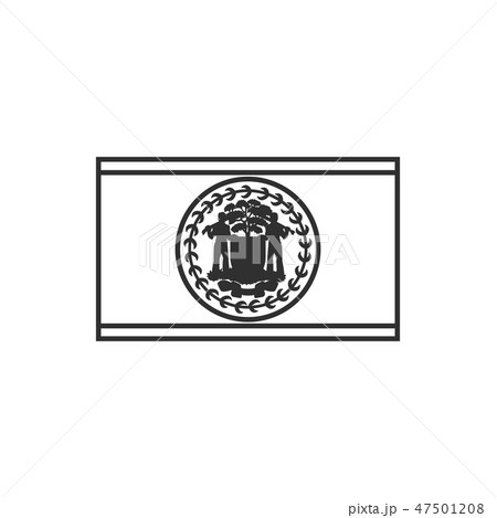 Belize flag icon in black outline flat design 47501208