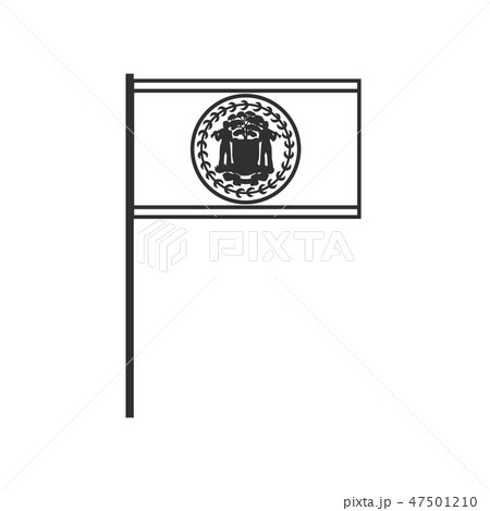 Belize flag icon in black outline flat design 47501210