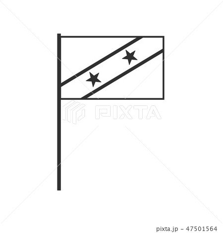 Saint Kitts and Nevis flag icon in black outline 47501564