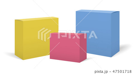 Set of vector realistic colorful boxes mockups 47501718