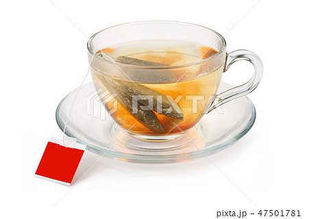 Tea, brewing in glass cup 47501781