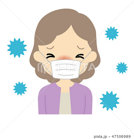 体調不良 マスクの女性 47506989