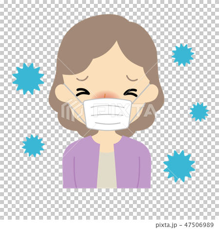 体調不良 マスクの女性 47506989