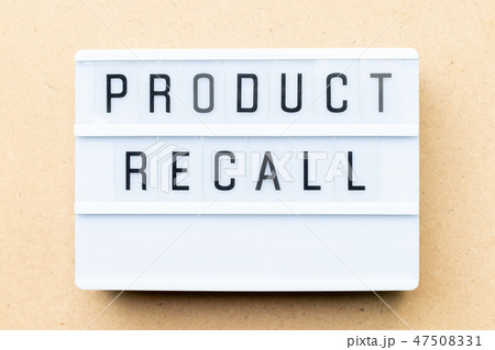 White lightbox with word product recall 47508331
