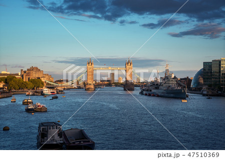 Tower Bridge at sunset, London, UK 47510369