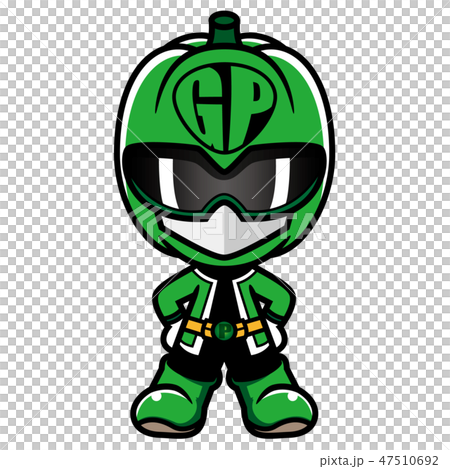 お野菜戦隊ｐ ｍａｎ グリーンピーマン のイラスト素材