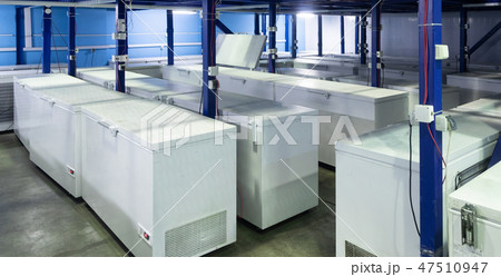Warehouse with white refrigerators 47510947