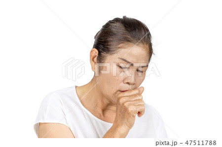 old asian woman coughing bronchitis or asthma 47511788