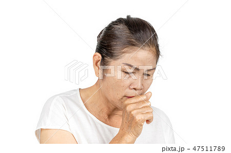 old asian woman coughing bronchitis or asthma 47511789