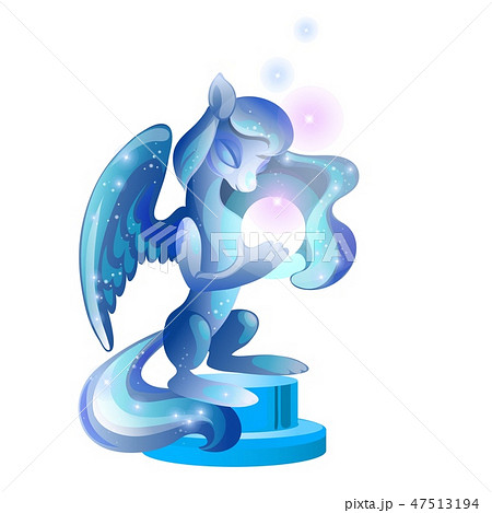 Ice statue of winged fantasy animal isolated on white background. Vector cartoon close-up Ice statue of winged fantasy animal isolated on white background. Vector cartoon close-up 47513194