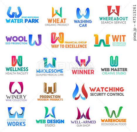 Letter W corporate identity, business icons Letter W corporate identity, business icons 47513261