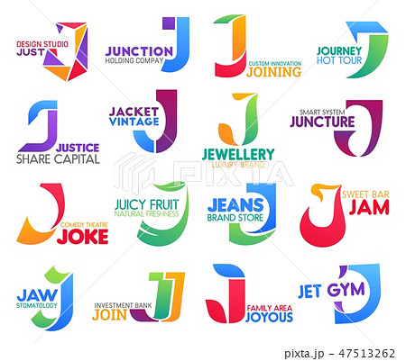 J letter corporate identity, business icons 47513262
