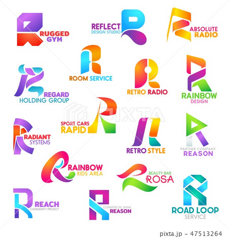 R letter corporate identity, business icons 47513264