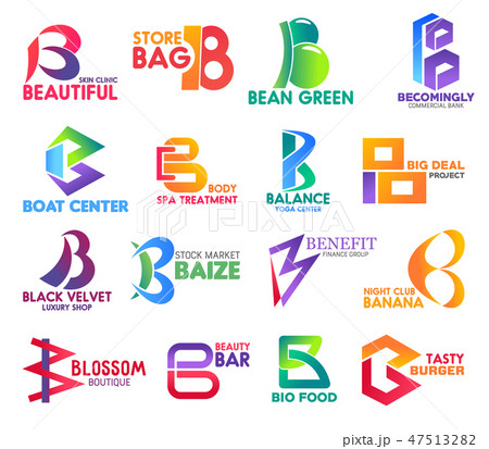 B letter corporate identity, business icons B letter corporate identity, business icons 47513282