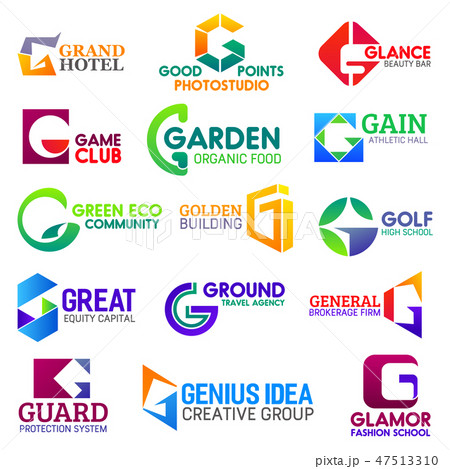 Business icons, letter G, corporate identity 47513310