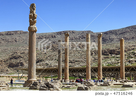 Ancient pillars at ruins of Persepolis near Shiraz Ancient pillars at ruins of Persepolis near Shiraz 47516246