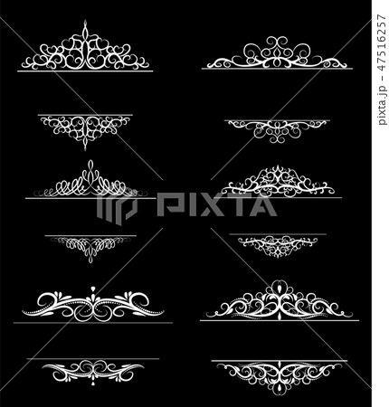 Vintage vector swirl frame set Vintage vector swirl frame set 47516257