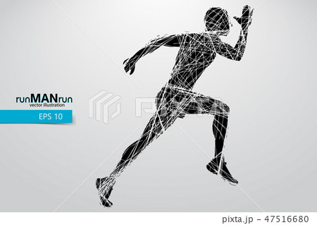Silhouette of a running man. 47516680