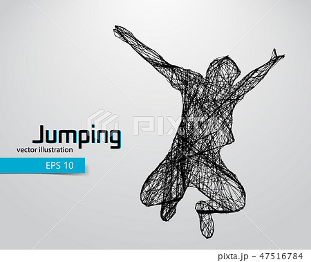 Silhouette of a jumping man. Silhouette of a jumping man. 47516784