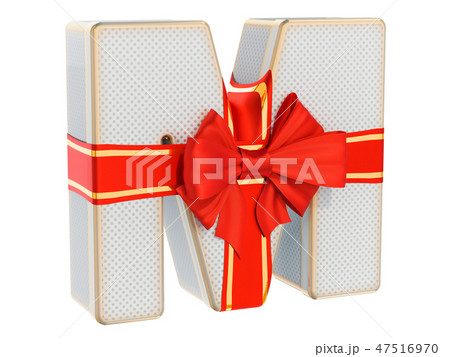 Letter M, gift box shaped of a letter M 47516970
