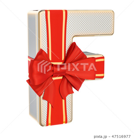Letter F, gift box shaped of a letter F 47516977