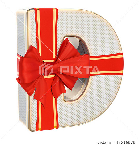 Letter D, gift box shaped of a letter D 47516979