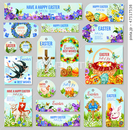 Easter tag and label for religion holiday design 47517536