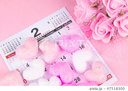 2月 カレンダー バレンタインイメージ 2月 カレンダー バレンタインイメージ 47518300