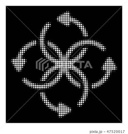 White Halftone Knot Rotation Icon 47520017