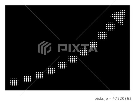 White Halftone Dotted Growth Trend Icon 47520362