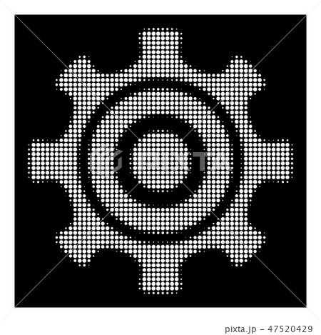 White Halftone Cogwheel Icon White Halftone Cogwheel Icon 47520429