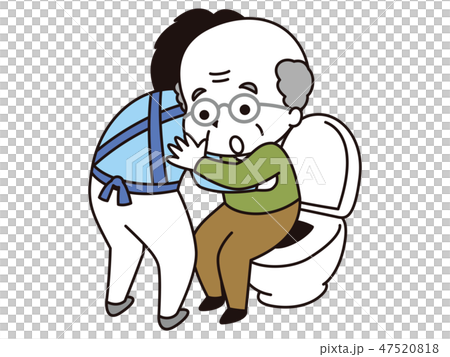 男性照顧者對老人進行排泄援助 男性照顧者對老人進行排泄援助 47520818
