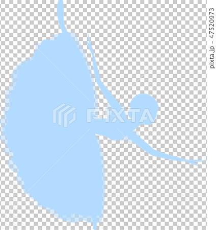 バレエ　バレリーナ　ジゼル　シルエット　ブルー 47520973