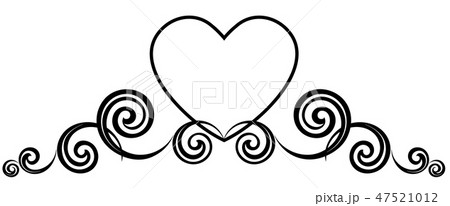 Heart decorated with floral ornament Heart decorated with floral ornament 47521012