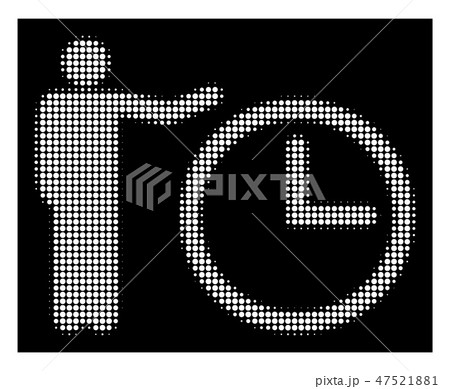 White Halftone Time Show Icon 47521881