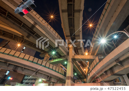 首都高速 箱崎ジャンクション 夜景 ライトアップ 47522455