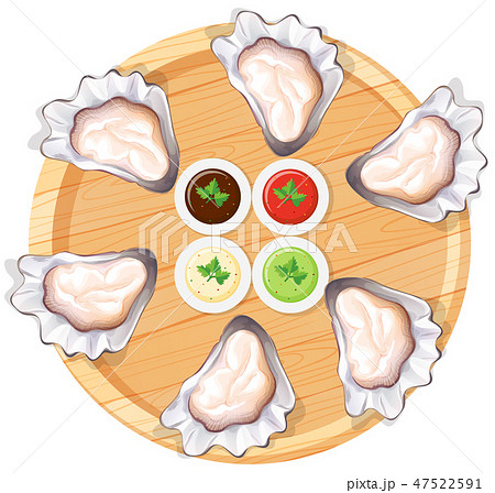 Fresh oyster on plate 47522591