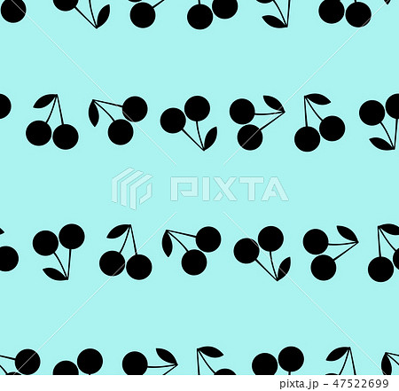 さくらんぼシルエットのシームレスパターン　ライトブルー 47522699