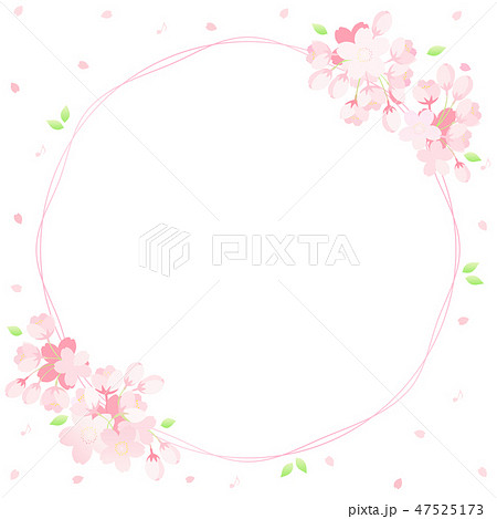 桜と音符のフレームのイラスト素材