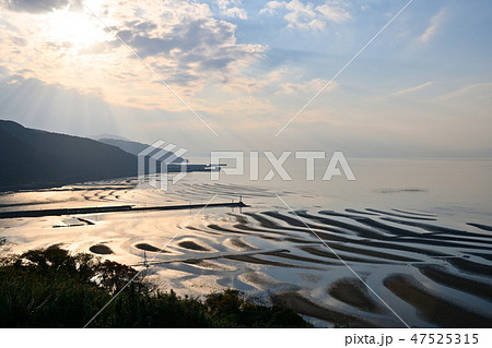 御輿来海岸 干潮と日の入り 御輿来海岸 干潮と日の入り 47525315