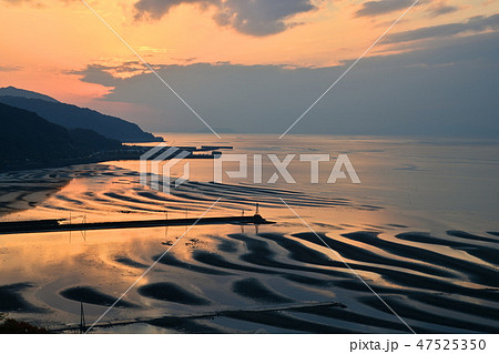 御輿来海岸 干潮と日の入り 47525350