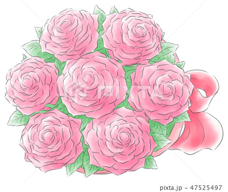 バラのミニ花束 可憐系のイラスト素材